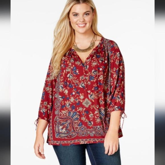 🌸 Lucky Brand | Bohemian Floral Jersey Top S - Picture 2 of 13